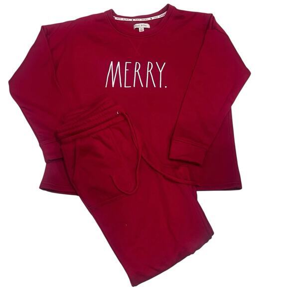Rae Dunn Other - Rae Dunn Red Merry Pajama Lounge Set Medium